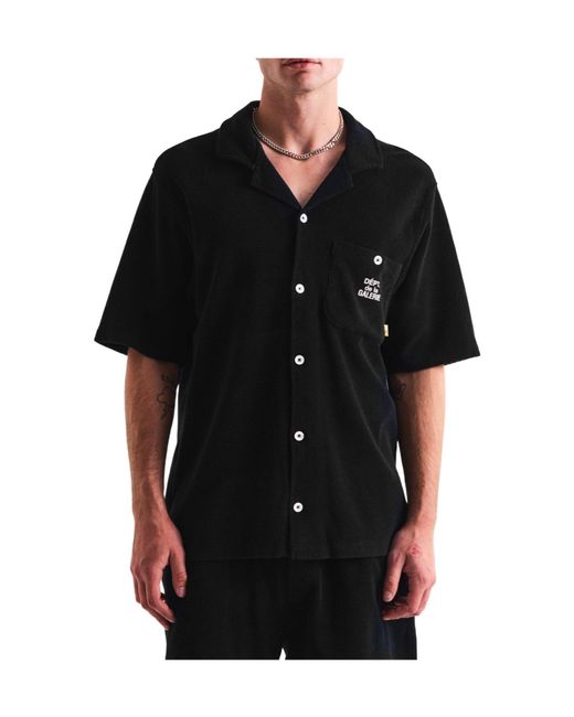 GALLERY DEPT. Black Plain Short Sleeve Shirt for men