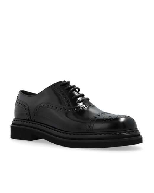 Dolce & Gabbana Black Lace-Up Platform Shoes