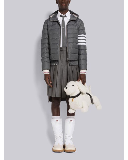 Thom Browne Gray Bar Padded Jacket for men