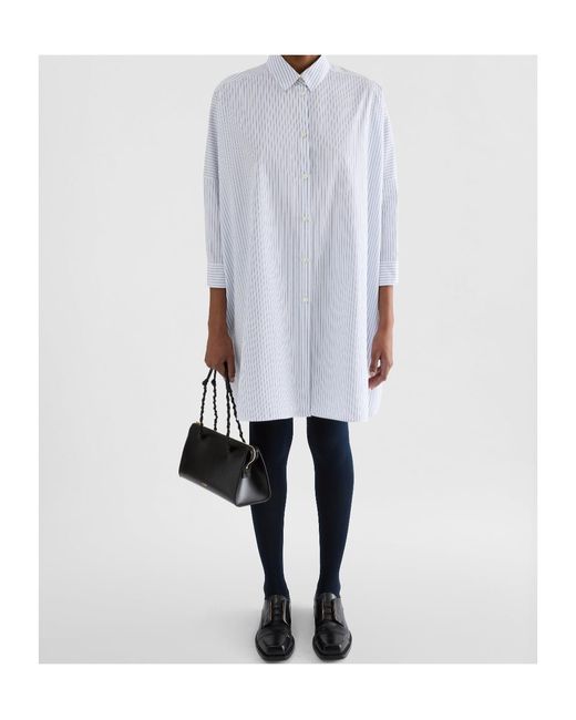 Jil Sander Blue Pinstriped Poplin Shirt