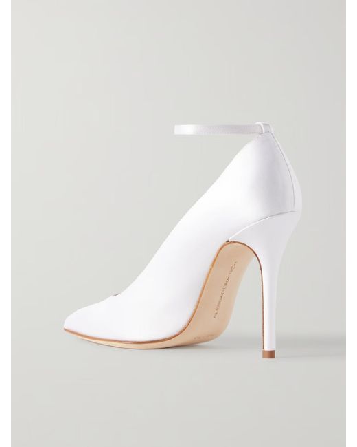 Alessandra Rich White Ankle-Strap High Heels