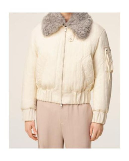 AMI Natural Quilted Bomber Jacket for men