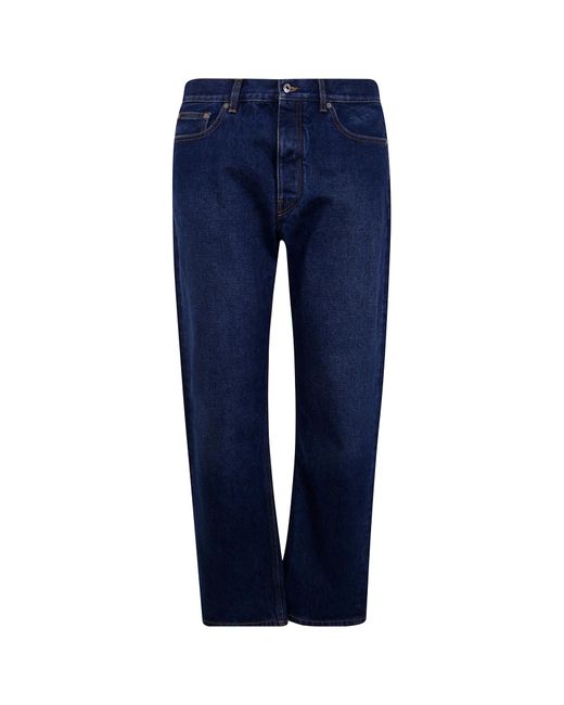 Off-White c/o Virgil Abloh Blue Logo Patch Straight Leg Jeans for men