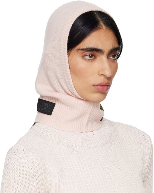 MM6 by Maison Margiela White Access Labels Story Gauge 7 Balaklava Hat
