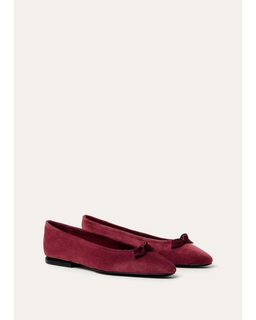 Loro Piana Red Primula Ballet Flats