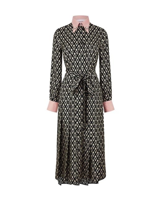 Valentino Black Vlogo Midi Dress