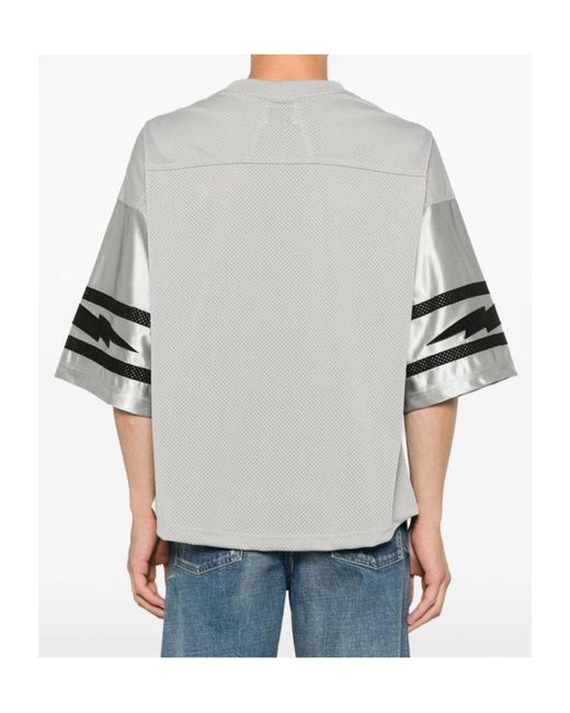 Rhude Gray Lightning Football T-Shirt for men
