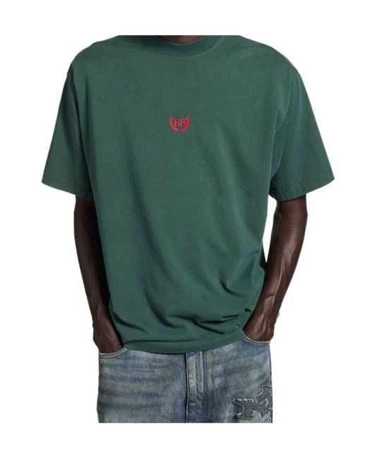 Balenciaga Green Laurel Classic Medium Fi T-Shirt for men