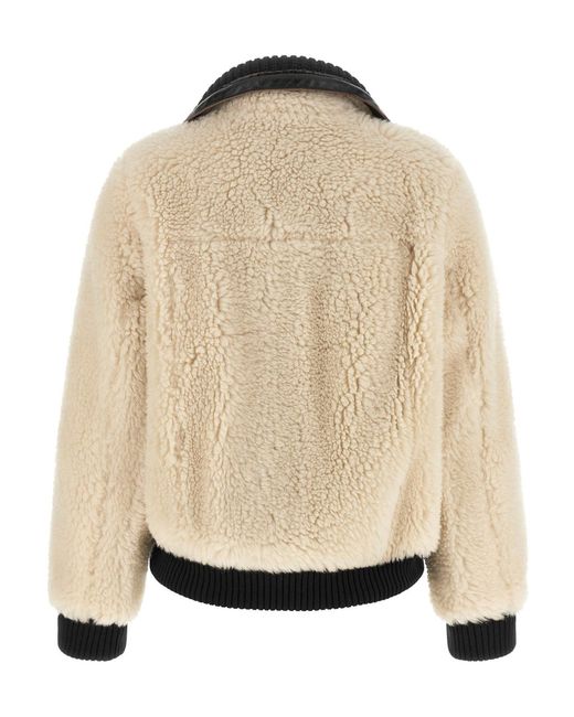 Sacai Black Shearling Effect Wool Jacket