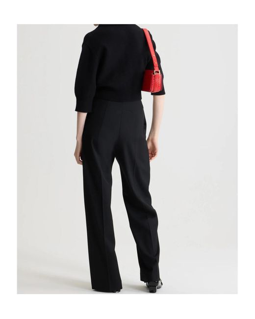 Patou Black Buttoned-Up Wool Cardigan