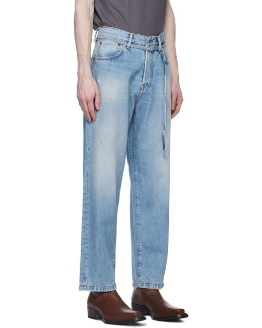 Acne Blue Loose Fit Straight Leg Jeans for men