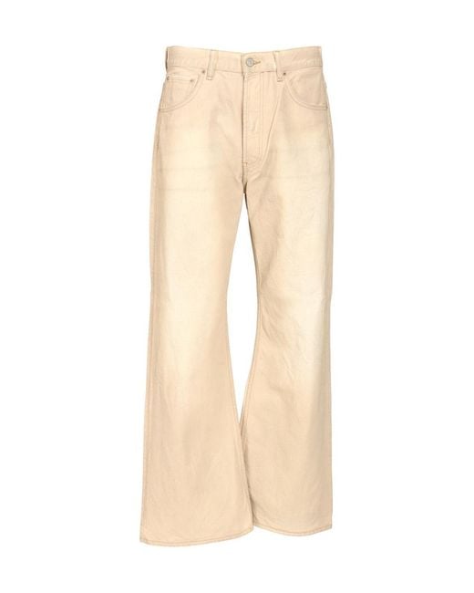 Acne Natural Logo Patch Pants for men