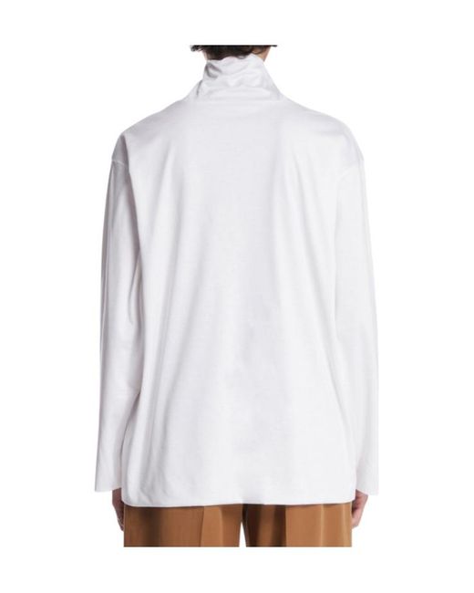 The Row White Long-Sleeved Turtleneck T-Shirt