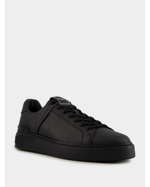 Balmain Black B-Court Lace-Up Sneakers for men
