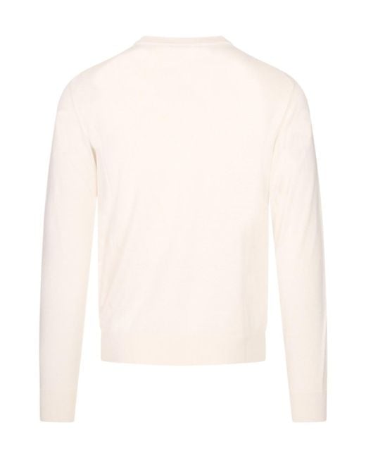 Canali White Long-Sleeve Knit Top for men