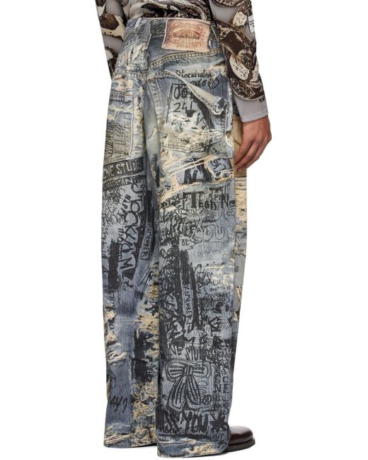 Acne Blue Wide-Leg Jeans for men