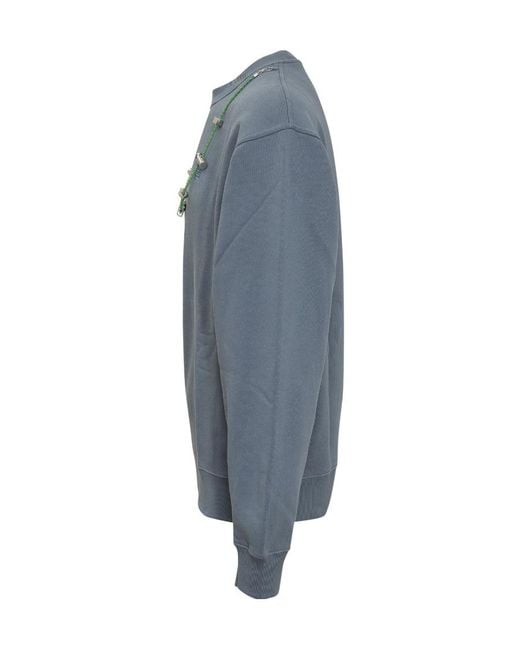 Ambush Blue Stopper-Detailed Long-Sleeved Sweatershirt for men