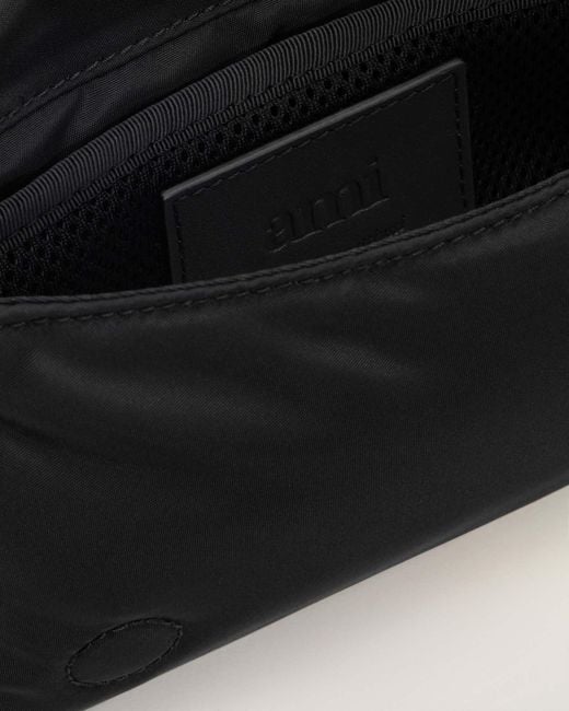 AMI Black Logo Patch Box Marcel Shoulder Bag for men