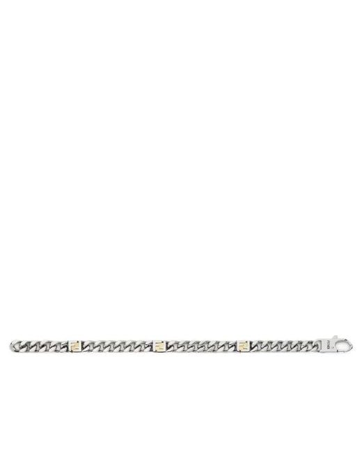 Fendi Metallic Logo-Detail Bracelet for men