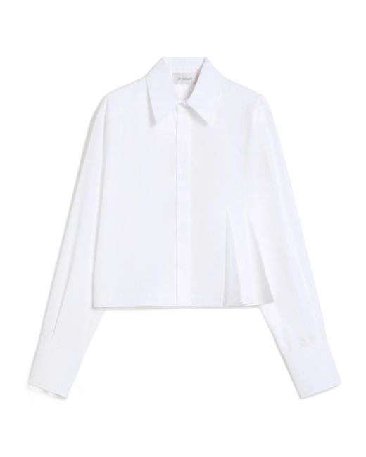Sportmax White Certo Cropped Poplin Shirt