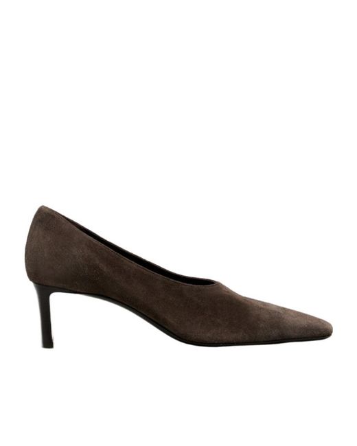 Khaite Brown Celia 50 Suede Pumps