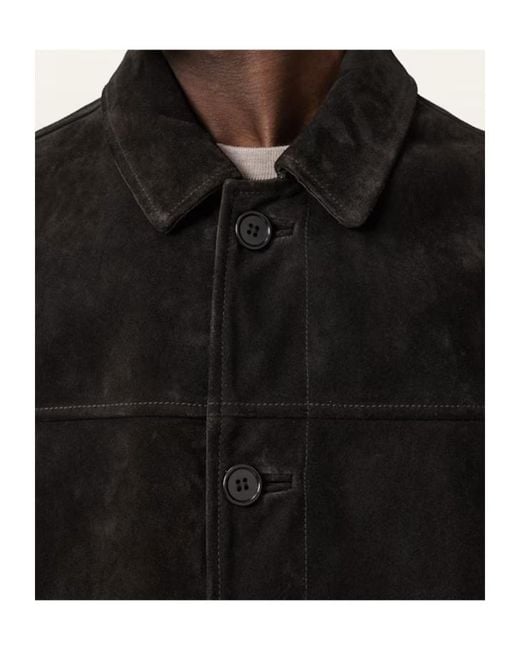 AllSaints Black Suede Nates Jacket for men
