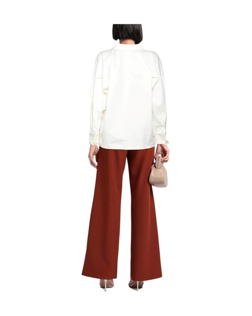 Max Mara White Solid-Color Long-Sleeved Shirt