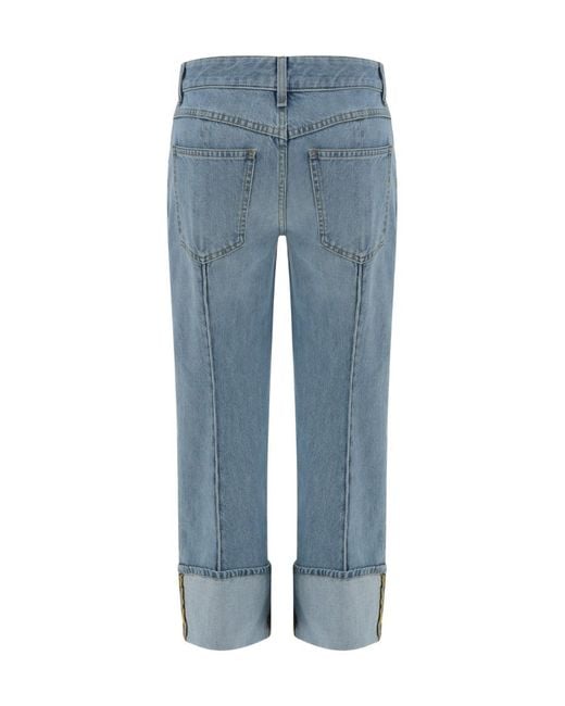 Bottega Veneta Blue Turn-Up Hem Denim Jeans