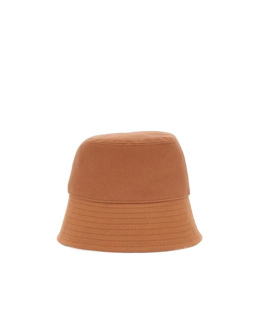 Stella McCartney Brown Logo Embroidered Wide Brim Bucket Hat