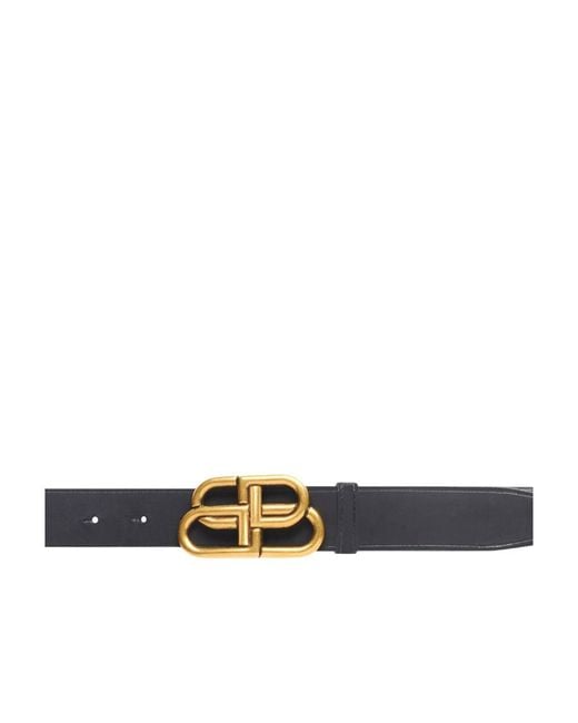 Balenciaga White Bb Logo Buckle Belt for men