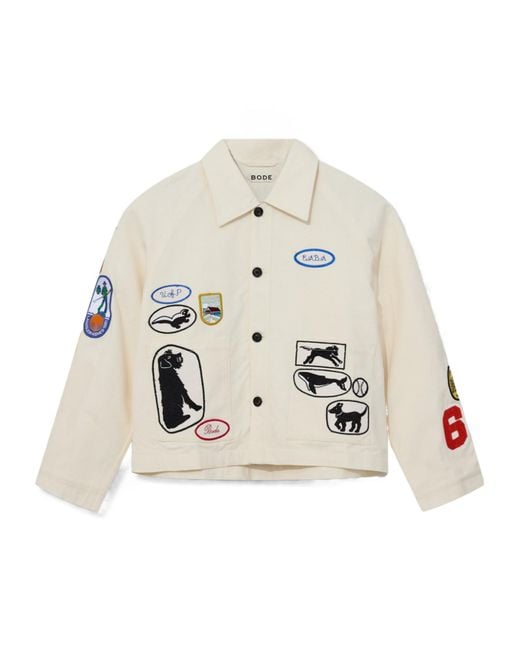 Bode Natural Multi-Patch Cotton Shirt Jacket for men