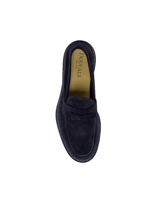 Doucal's Blue Penny Slip-On Loafers for men