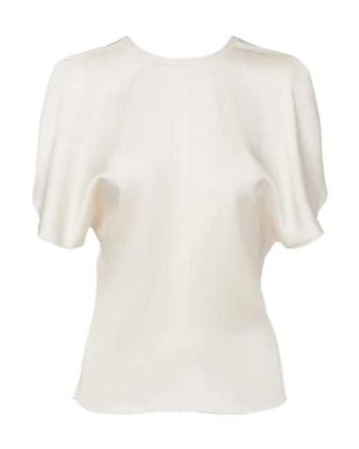 Victoria Beckham White Crew Neck Top