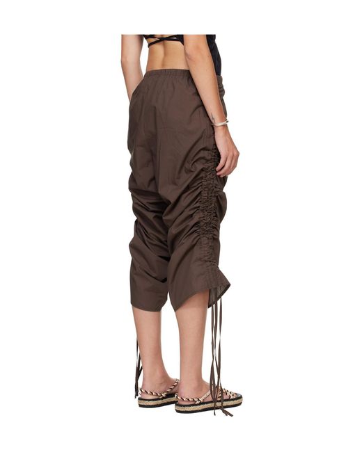 Baserange Gray Lace-Up Casual Pants