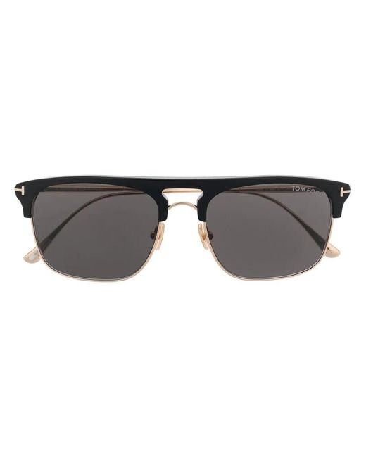Tom Ford White Lee Square-Frame Tortoiseshell Sunglasses for men