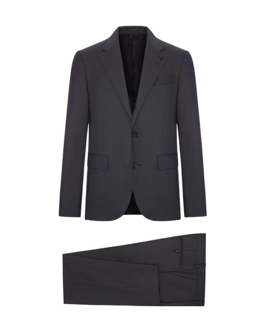 Lardini Blue Two-Piece Set: Long-Sleeve Suit Jacket And Trousers for men