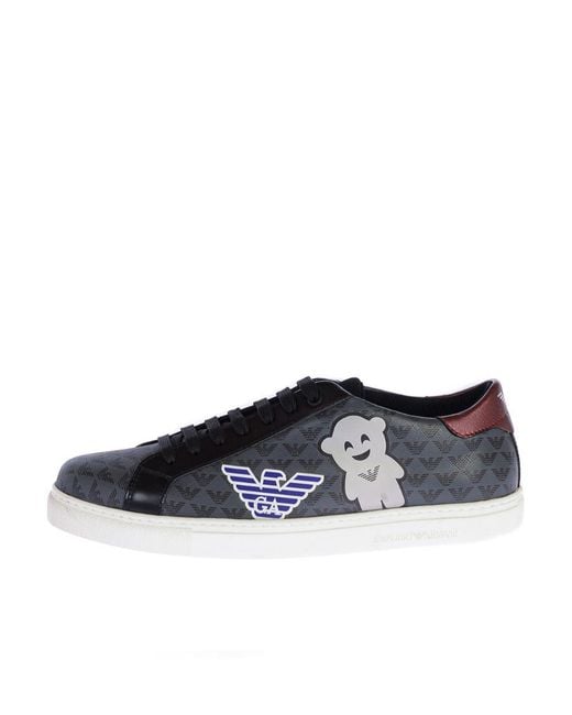 Emporio Armani Black Low-Top Sports Shoes for men