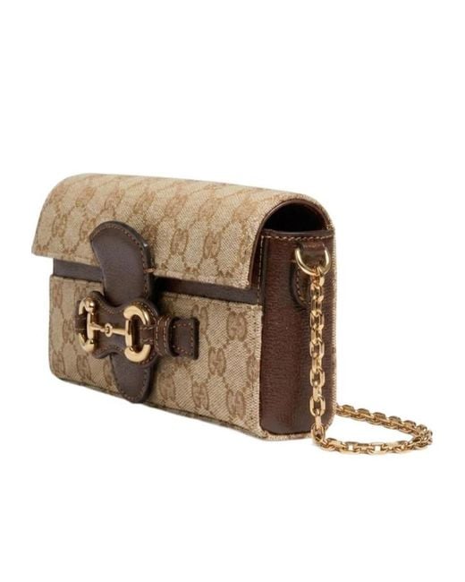 Gucci Natural Wallet On Chain With Horsebit