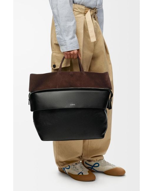 Loewe Black Logo Print Shoulder Bag for men