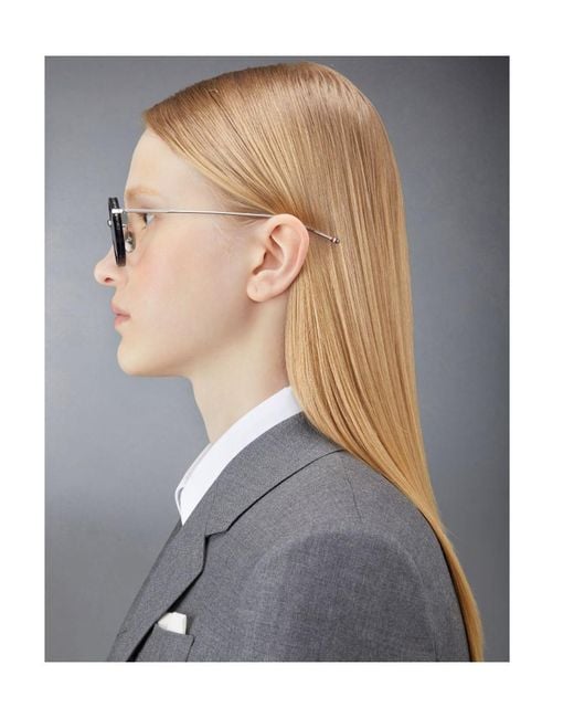 Thom Browne White Round-Frame Glasses