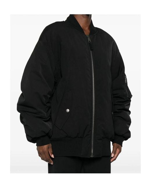 Dolce & Gabbana Black Zip-Up Oversized Bomber Jacket