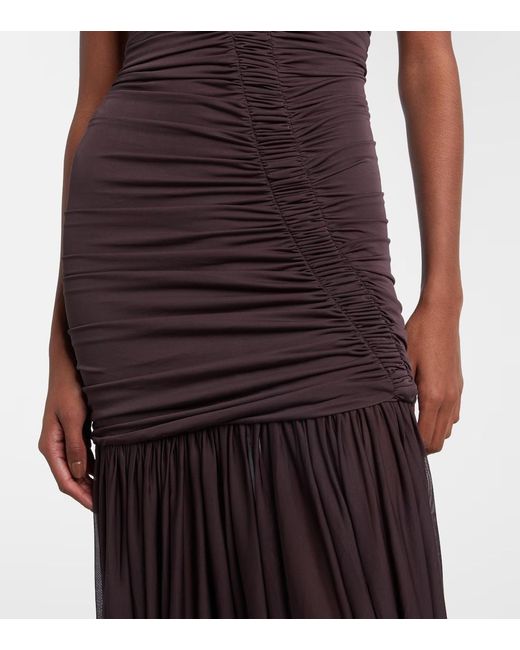 Christopher Esber Purple Pleated Backless Dress