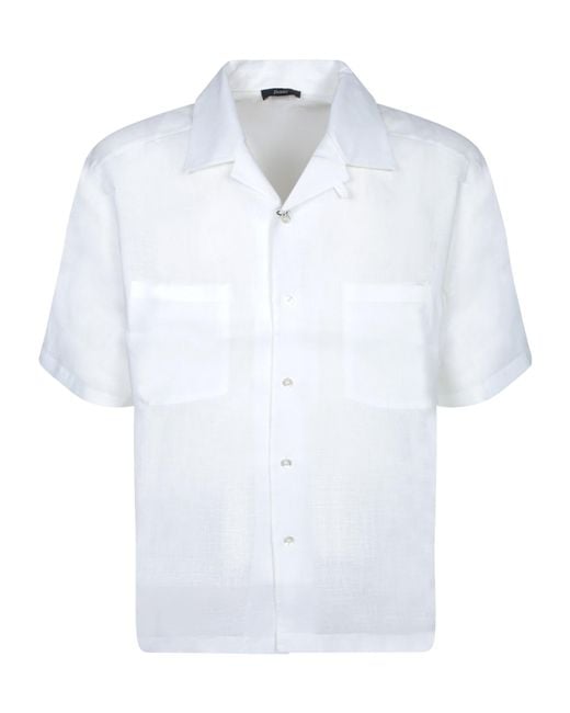 Herno White Short Sleeved Buttoned Shirt for men