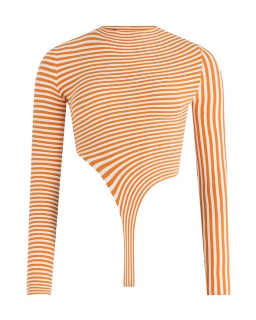 Jean Paul Gaultier White The Striped Bodysuit