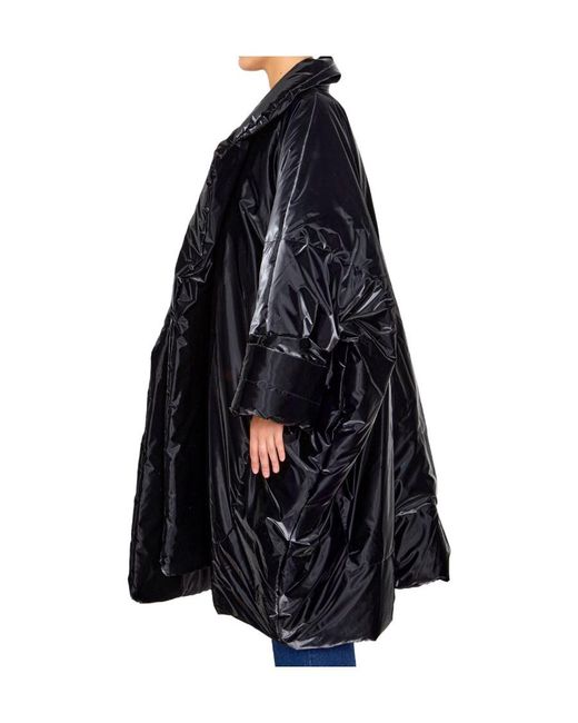 Saint Laurent Black Lacquered-Effect Oversized Down Jacket