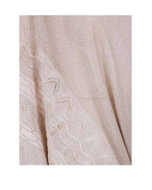 D.exterior Natural Draped Knit Top