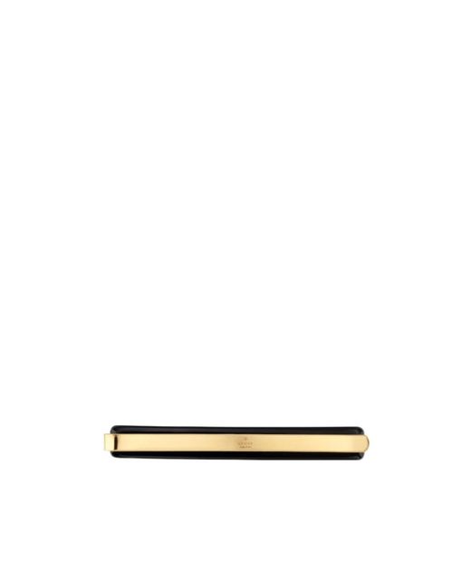 Gucci White Logo-Print Crystal-Embellished Hair Clip