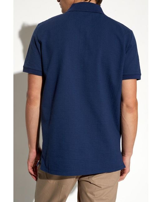 Balmain Blue Short Sleeved Polo Shirt for men