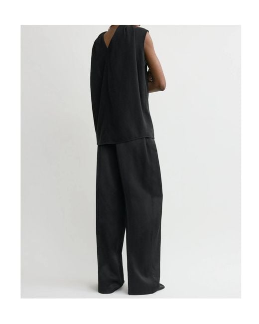 Totême  Black Cocoon Cape Blouse