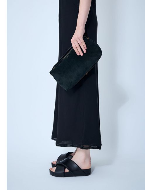 Totême  Black Totême Logo Lettering Clutch Bag